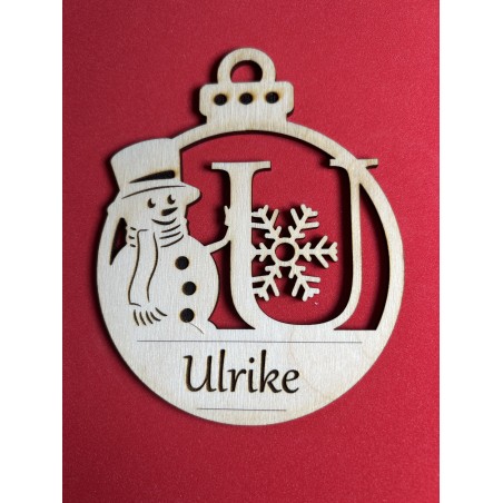Décoration de Noël en bois, boules de Noël, ornement personnalisé, noms découpés au laser