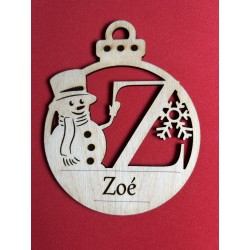 Décoration de Noël en bois, boules de Noël, ornement personnalisé, noms découpés au laser