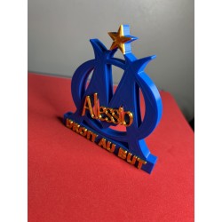 Emblème « Olympique de Marseille » personnalisable 10 × 10 cm – Impression 3D PLA française - Jln3d