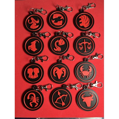 Portes clés signe du Zodiac imprimés en 3d - letrrage 3d - Metz - Moselle - Thionville - Luxembourg