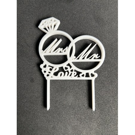 décoration en lettrage 3D pour gâteau de mariage ‒ topper “gâteau des mariés