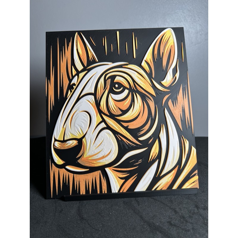 Portrait du Bull Terrier Hueforge - Impression 3d Bull Terrier