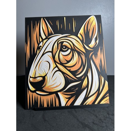 Portrait du Bull Terrier Hueforge - Impression 3d Bull Terrier