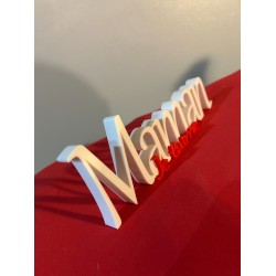 Lettrage 3D « Maman je t’aime » – Blanc / Rouge | JLN3D