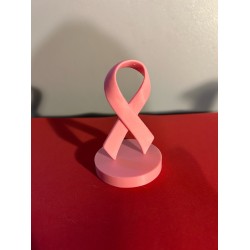 Ruban octobre rose sur socle