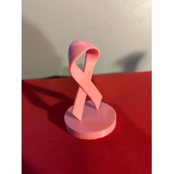 Ruban octobre rose sur socle