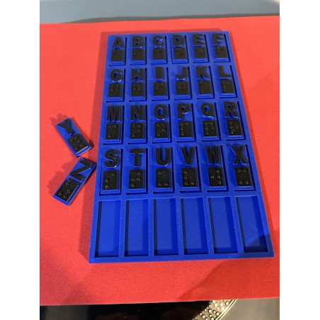 Plaque d’apprentissage alphabet Braille – Impression 3D éducative | JLN3D